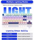 Machenike K500-B87 White/Blue Wired Gaming Keyboard 87 Blue Switch Keys