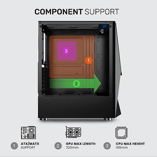 Armaggeddon Gaming Case ATX 3xARGB TRITRON 3 White