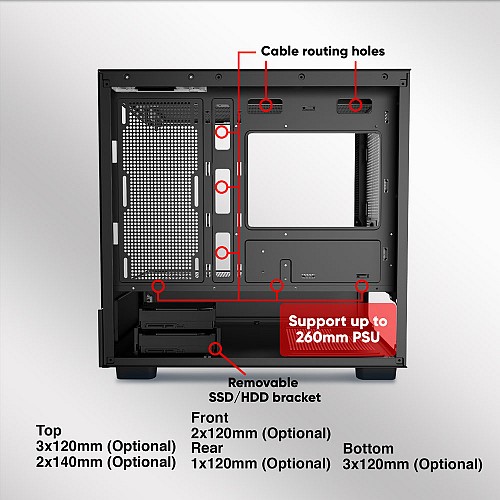 Armaggeddon Gaming Case M-ATX AQUARON DUPLEX PRO Black 