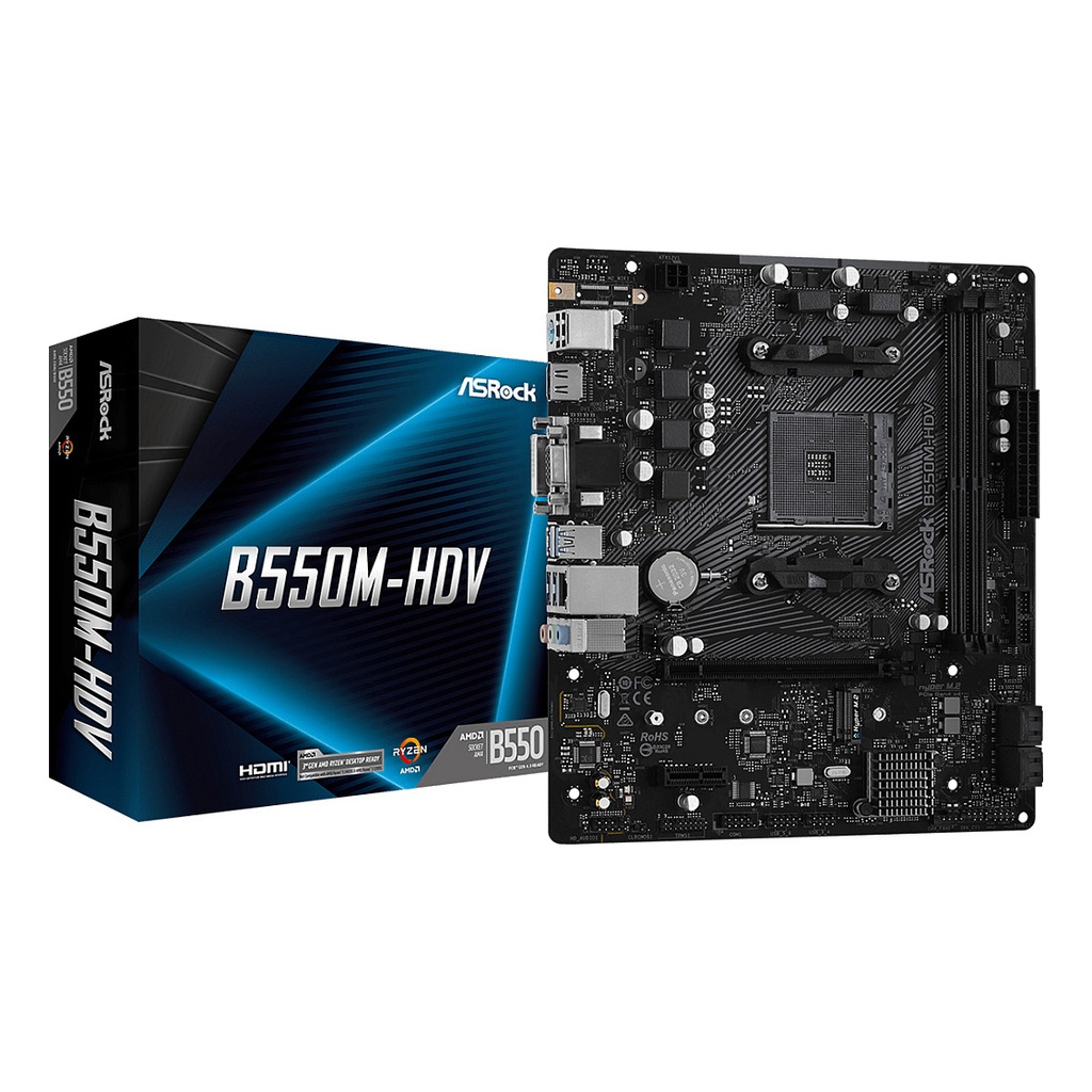 ASROCK Motherboard B550M-HDV - Micro ATX - Socket AM4 - AMD B550 · 90-MXBDJ0-A0UAYZ