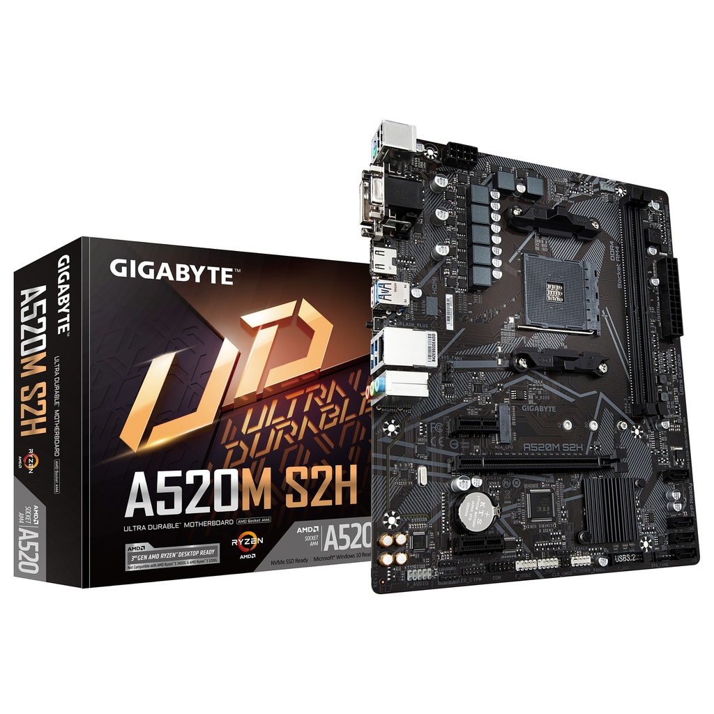 Gigabyte 1.0 micro Socket AMD A520 AM4 ATX - A520M S2H
