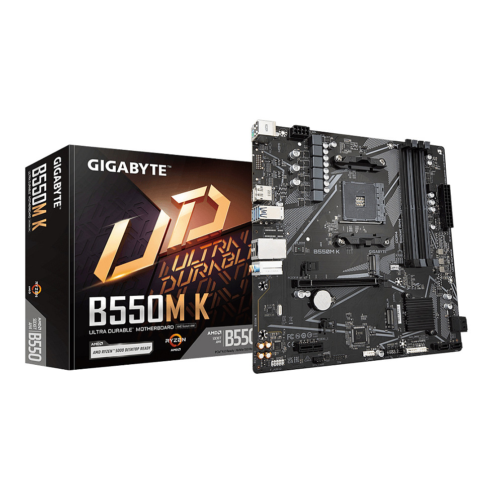 GIGABYTE Motherboard B550M K - Micro ATX - Socket AM4 - AMD B550 - B550M K