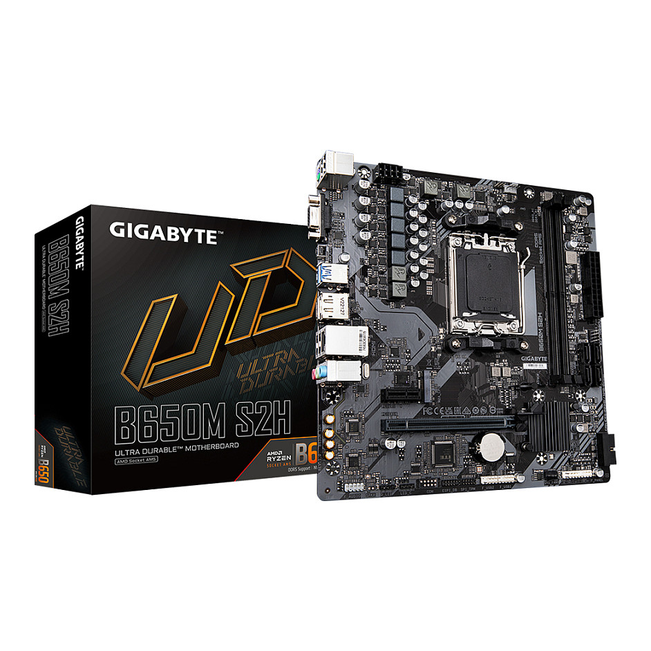 GIGABYTE Motherboard B650M S2H - 1.0 - Micro ATX - Socket AM5 - AMD B650 - B650M S2H
