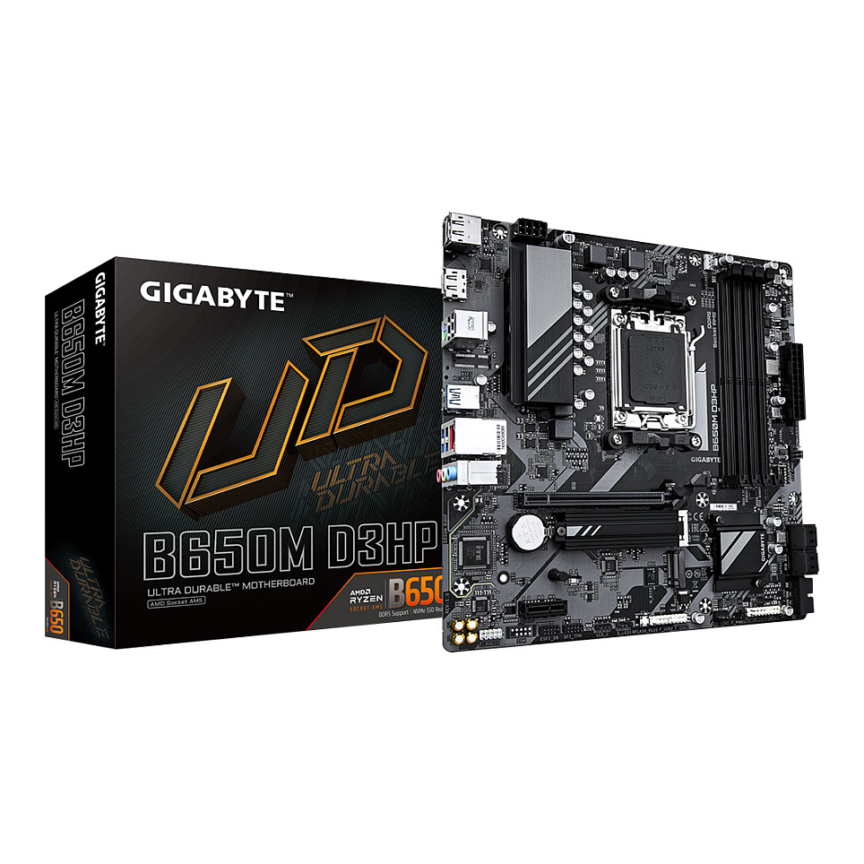 GIGABYTE Motherboard B650M D3HP - 1.0 - Micro ATX - Socket AM5 - AMD B650 - B650M D3HP
