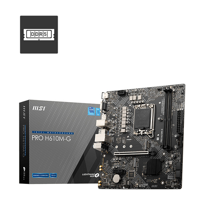 MSI PRO H610M-G Micro LGA Intel · H610 LGA1700 ATX - 7D46-075R