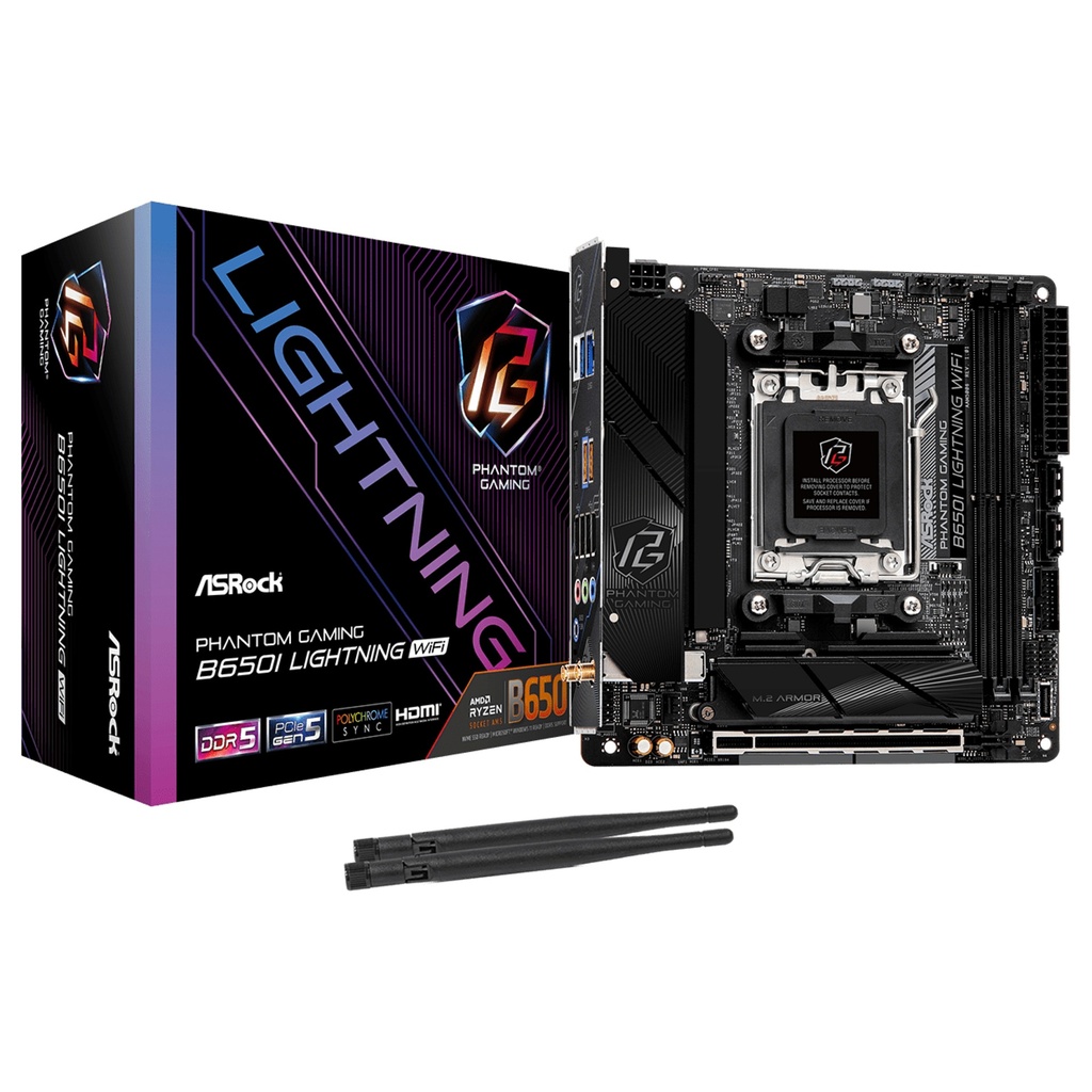 ASRock Phantom Gaming B650I Lightning Mini Socket AMD · B650 AM5 ITX - 90-MXBMP0-A0UAYZ