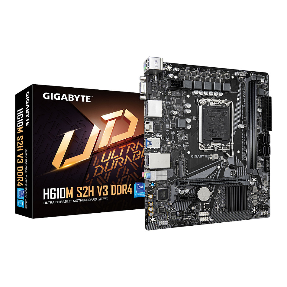 GIGABYTE Motherboard H610M S2H V3 DDR4 - Micro ATX - Socket LGA1700 - Intel H610 - H610M S2H V3 DDR4