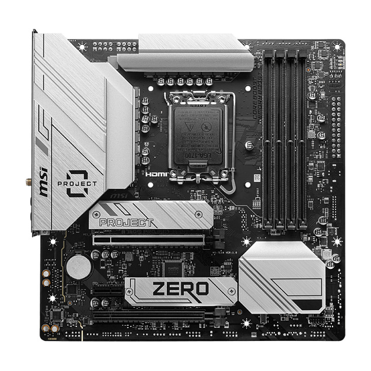 MSI Motherboard B760M PROJECT ZERO - micro ATX - Socket LGA1700 - Intel B760 · 7E14-001R