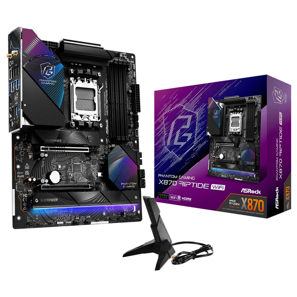 ASROCK Motherboard Phantom Gaming X870 RIPTIDE WiFi - ATX - Socket AM5 - AMD X870 · 90-MXBPP0-A0UAYZ
