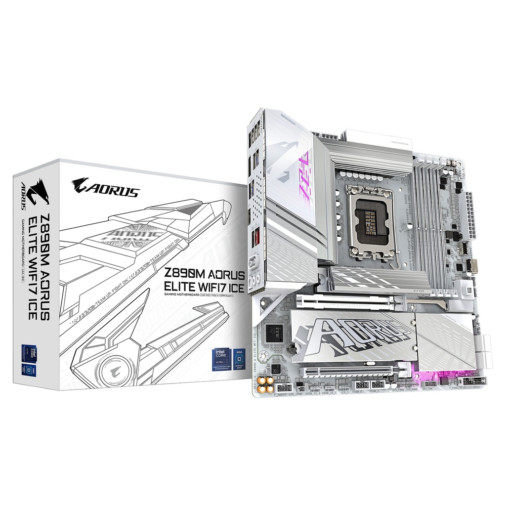 Gigabyte AORUS Z890M ELITE ICE micro Socket Z890 LGA1851 ATX - Z890M A ELITE WF7 ICE