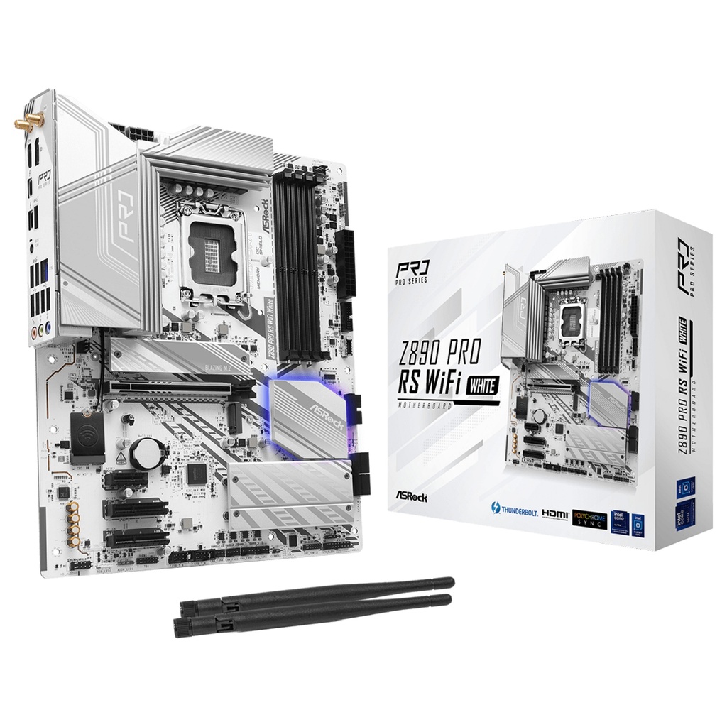 ASROCK Motherboard Z890 Pro RS WiFi White - ATX - Socket LGA1851 - Intel Z890 · 90-MXBQC0-A0UAYZ