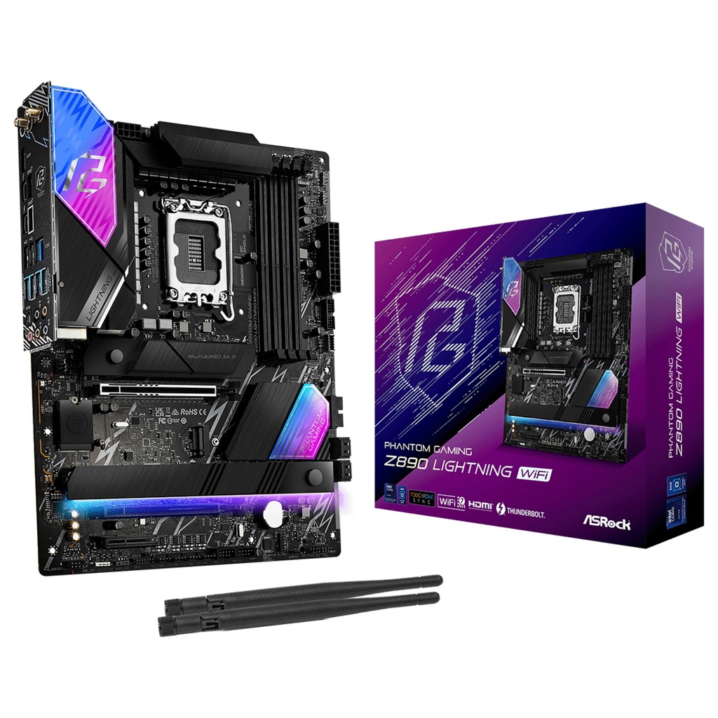 ASRock Phantom Gaming LIGHTNING Socket · Z890 LGA1851 ATX - 90-MXBPG0-A0UAYZ