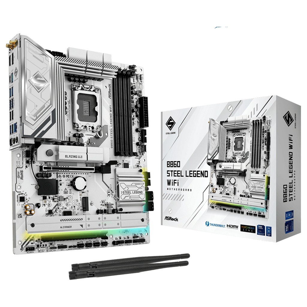 ASRock STEEL LEGEND Socket · B860 LGA1851 ATX - 90-MXBR30-A0UAYZ