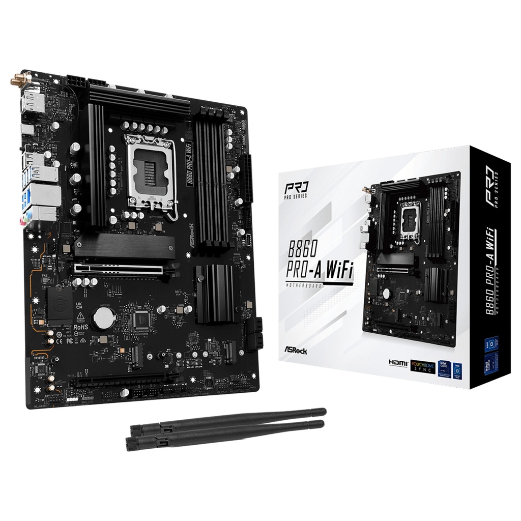 ASROCK B860 Pro-A WiFi - motherboard - ATX - LGA1851 Socket - B860 · 90-MXBRL0-A0UAYZ