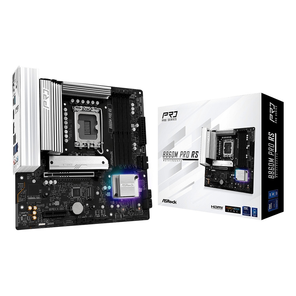 ASROCK B860M Pro RS - motherboard - micro ATX - LGA1851 Socket - B860 · 90-MXBRP0-A0UAYZ