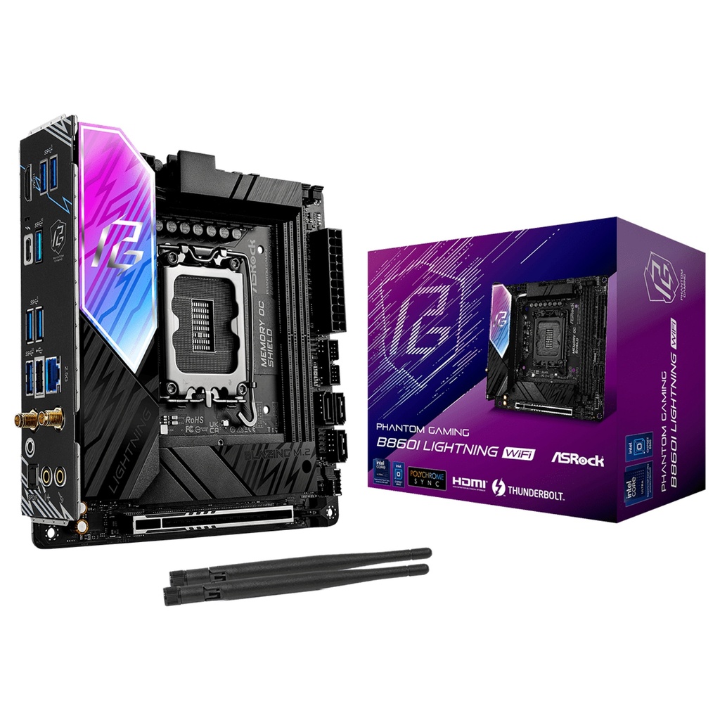 ASRock Phantom Gaming B860I Lightning mini Socket · B860 LGA1851 ITX - 90-MXBRZ0-A0UAYZ