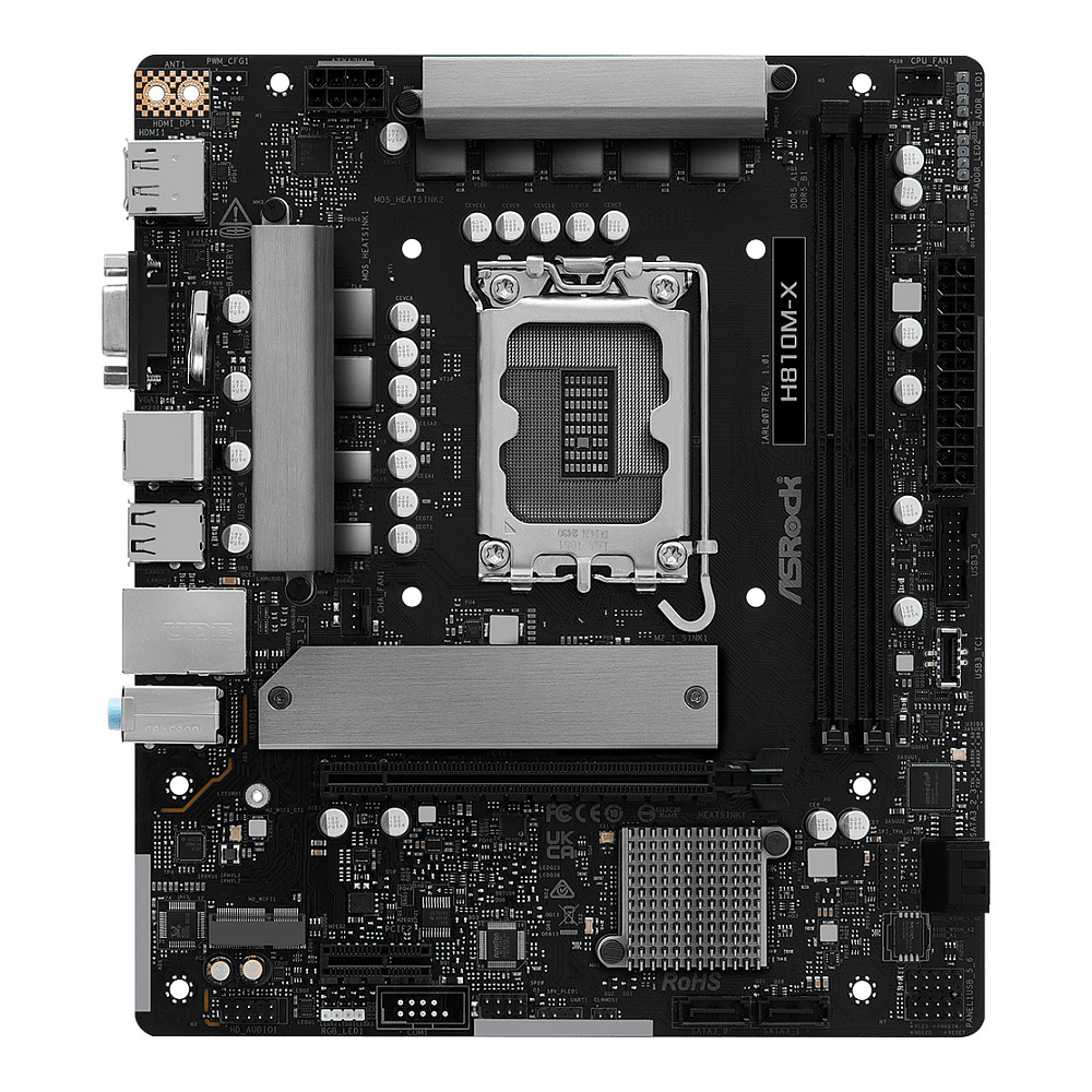 ASROCK H810M-X - motherboard - micro ATX - LGA1851 Socket - H810 · 90-MXBS4-A0UAYZ