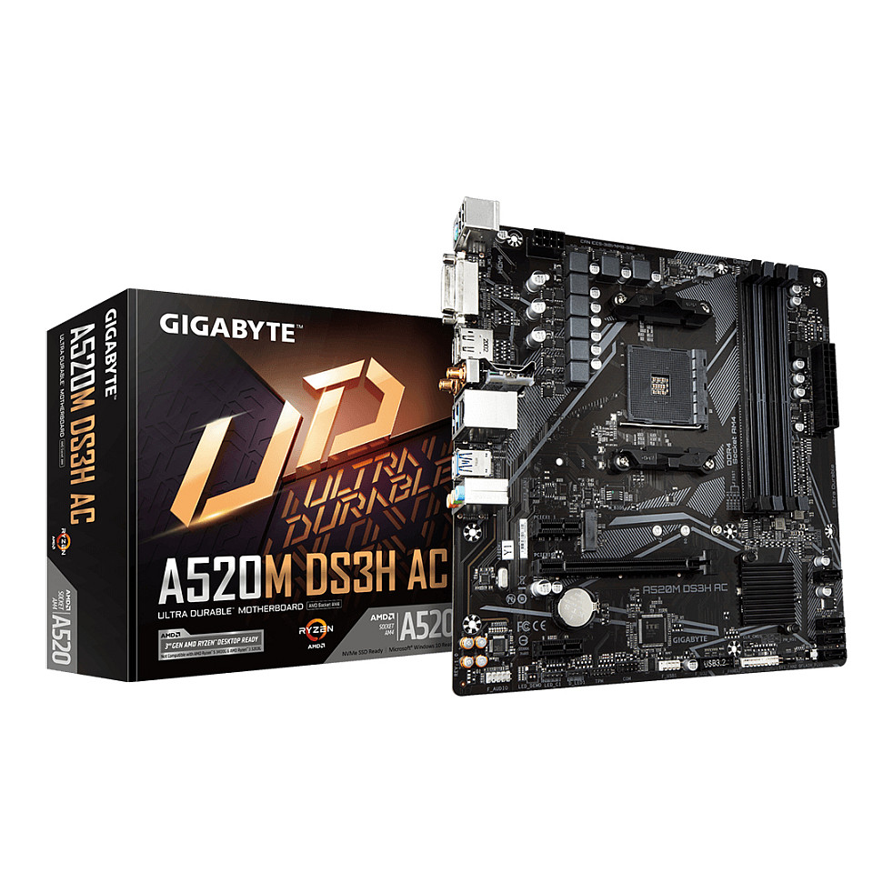 Gigabyte DS3H AC 1.X micro Socket AMD DS3H AC A520 AM4 ATX - A520M-DS3H AC