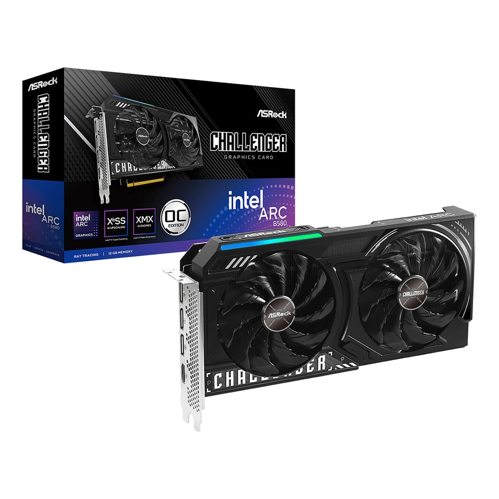 ASROCK Challenger Intel Arc B580 12GB OC - graphics card - Arc B580 - 12 GB · 90-GA5LZZ-00UANF