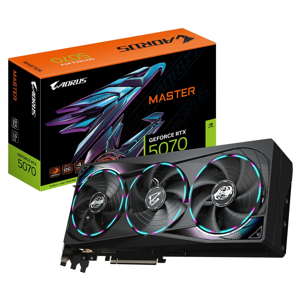 Gigabyte AORUS GeForce RTX 5070 MASTER - graphics card - GeForce RTX 5070 GV-N5070AORUS M-12GD - GV-N5070AORUS M-12GD - GV-N5070AORUS M-12GD 12GB - GV-N5070AORUS M-12GD