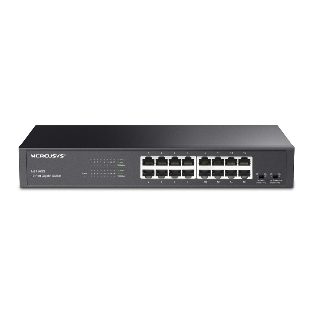 16-port Steel Case Gigabit Switch - MS116GS