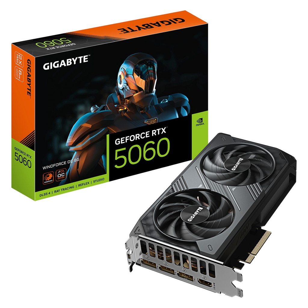 Gigabyte RTX 5060 WINDFORCE OC · GV-N5060WF2OC-8GD - GV-N5060WF2OC-8GD - GV-N5060WF2OC-8GD 8GB GDDR7 - GV-N5060WF2OC-8GD