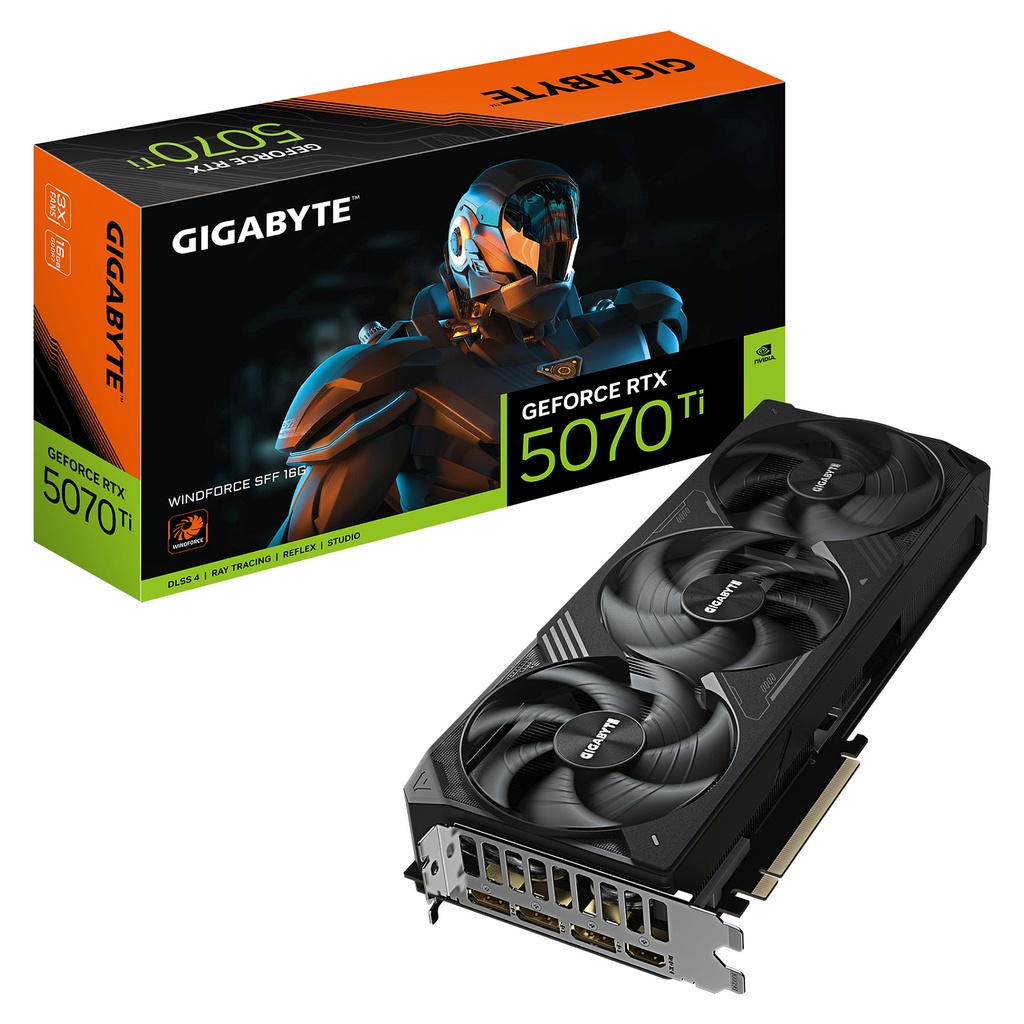 PCIE RTX 5070 Ti 16GB GIGABYTE WINDFORCE SFF GDDR7 3 Fan · GV-N507TWF3-16GD