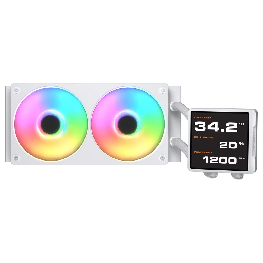 K COUGAR CPU Water Cooling Poseidon Vistek Pro 240,ARGB,White