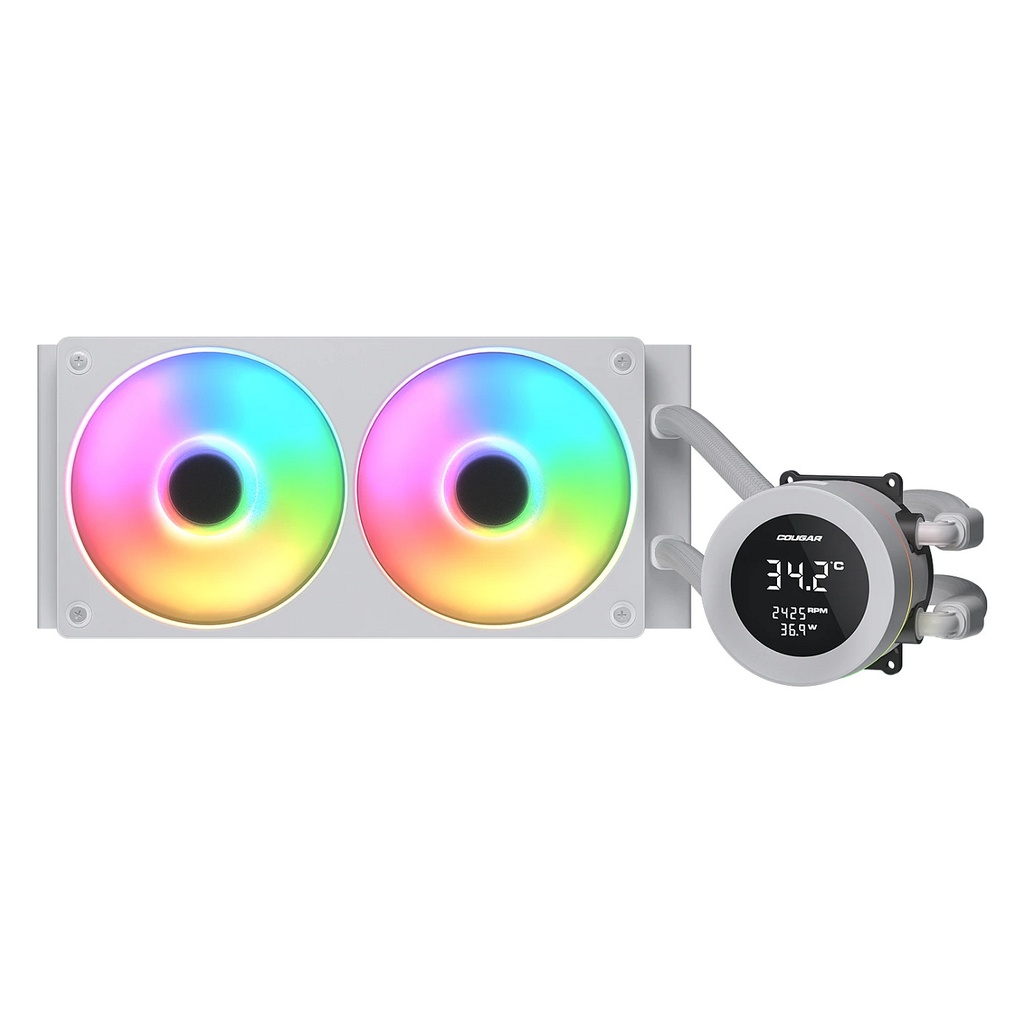 K COUGAR CPU Water Cooling Poseidon Vistek 240, ARGB, White