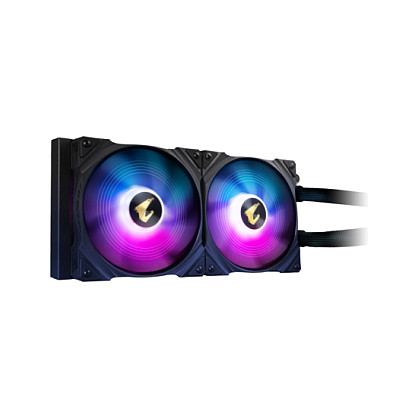 K Cooler GIGABYTE AORUS WATERFORCE X 280 All-in-one Liquid Cooler with Circular LCD Display Black