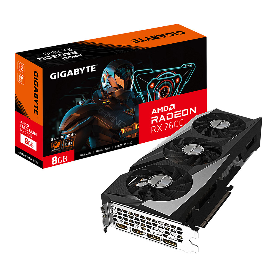 Gigabyte RX 7600 Gaming OC - GV-R76GAMING OC-8GD - GV-R76GAMING OC-8GD 8GB GDDR6 - GV-R76GAMING OC-8GD