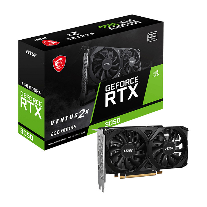 MSI RTX 3050 VENTUS 2E E OC - V812-055R - V812-055R 6GB GDDR6 - V812-055R