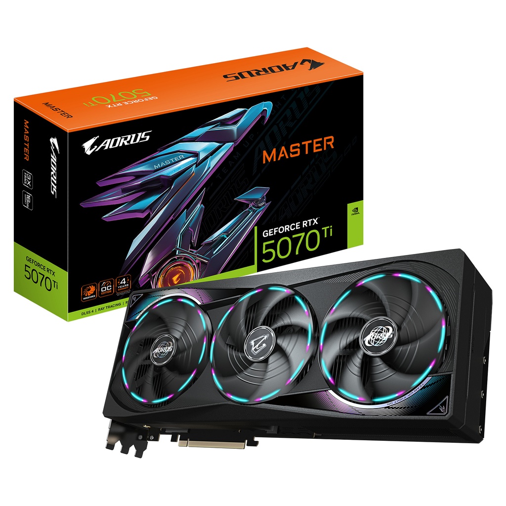 Gigabyte RTX 5070 Ti Aorus Master - GV-N507TAORUS M-16GD 16GB GDDR7 - GV-N507TAORUS M-16GD
