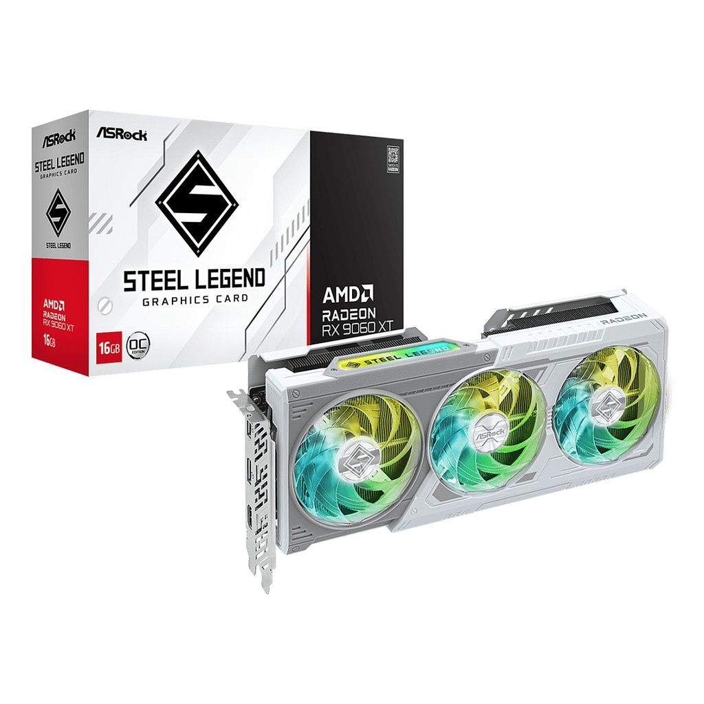 ASRock RX 9060 XT Radeon Steel Legend OC - 90-GA5JZZ-00UANF - 90-GA5JZZ-00UANF 16GB GDDR6 - 90-GA5JZZ-00UANF