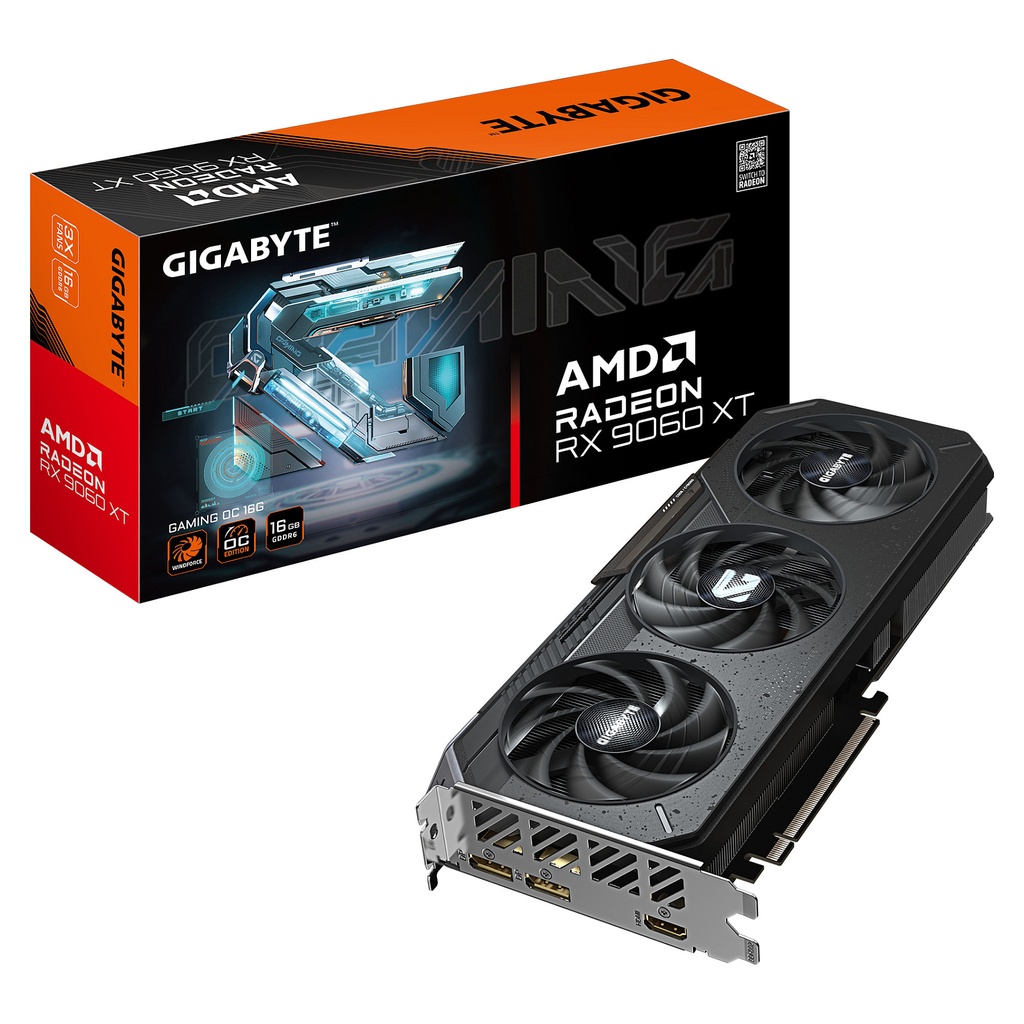 Gigabyte RX 9060 XT Radeon Gaming OC - GV-R9060XTGAMING OC-16GD - GV-R9060XTGAMING OC-16GD - GV-R9060XTGAMING OC-16GD 16GB GDDR6 - GV-R9060XTGAMING OC-16GD