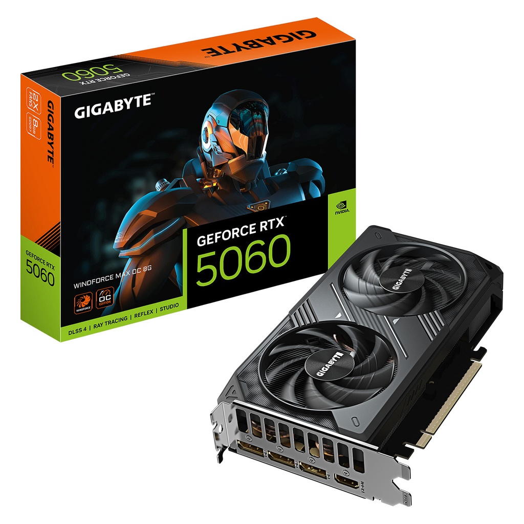 Gigabyte RTX 5060 Windforce Max OC - GV-N5060WF2MAX OC-8GD - GV-N5060WF2MAX OC-8GD 8GB GDDR7 - GV-N5060WF2MAX OC-8GD
