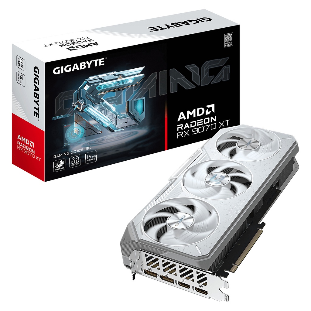 Gigabyte RX9070 XT Gaming OC ICE - GV-R907XGAMINGOCICE-16GD - GV-R907XGAMINGOCICE-16GD 16GB GDDR6 - GV-R907XGAMINGOCICE-16GD