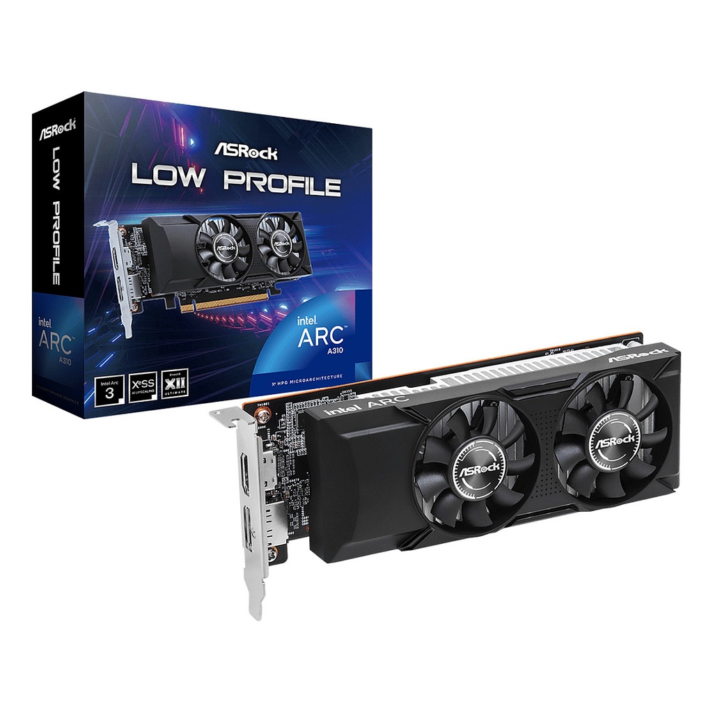 ASRock A310 Intel Arc Low Profile OC - 90-G4NZZ-00UANF - 90-G4NZZ-00UANF 4GB GDDR6 - 90-G4NZZ-00UANF