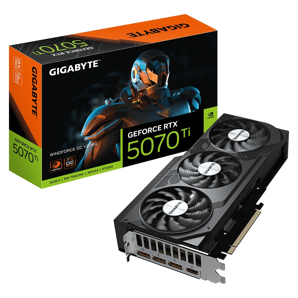 Gigabyte RTX 5070 TI WINDFORCE 3 OC SFF - GV-N507TWF3OCV2-16GD - GV-N507TWF3OCV2-16GD 16GB GDDR7 - GV-N507TWF3OCV2-16GD