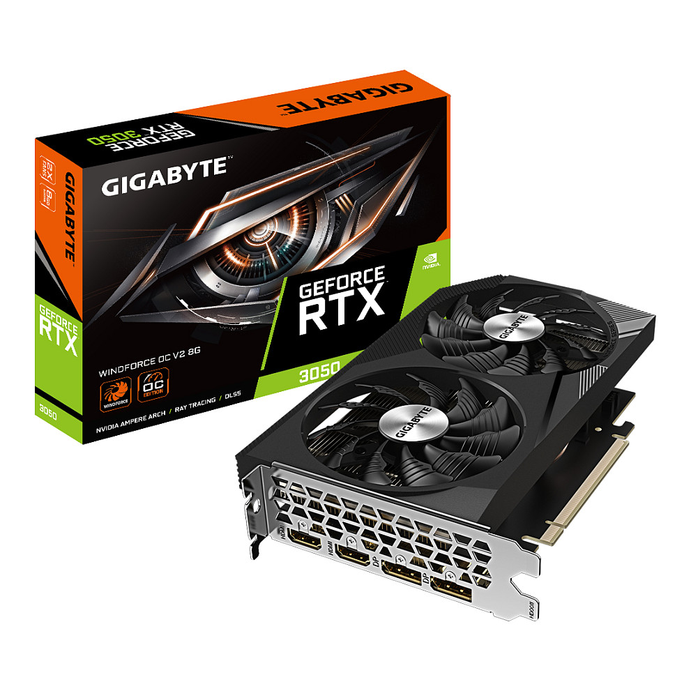 Gigabyte RTX 3050 Windforce OC V2 - GV-N3050WF2OCV2-8GD 8GB GDDR6 - GV-N3050WF2OCV2-8GD