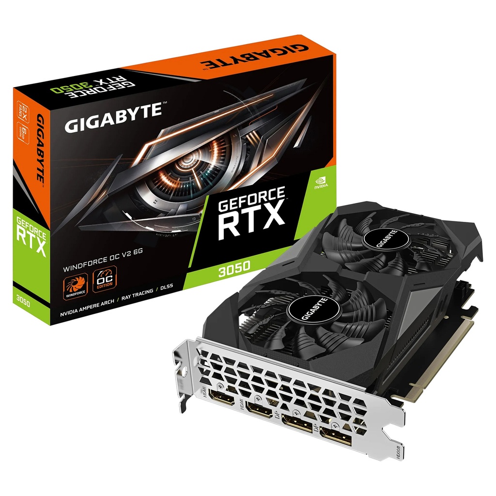 Gigabyte RTX 3050 WINDFORCE OC V2 - GV-N3050WF2OCV2-6GD 6GB - GV-N3050WF2OCV2-6GD