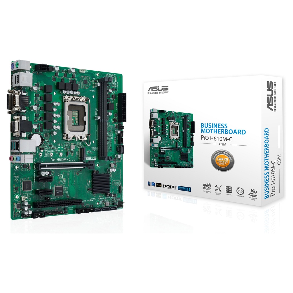ASUS PRO H610M-C-CSM S1700 DP-HDMI-DVI-VGA/PCI/24-7 H610 LGA1700 - 90MB1AT0-M0EAYC