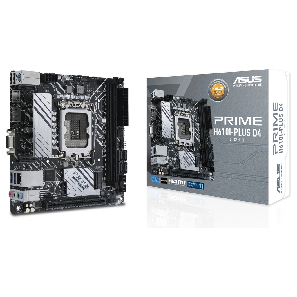 ASUS PRIME H610I-PLUS D4-CSM S1700 HDMI-DP-VGA/mITX H610 LGA1700 ITX - 90MB1B20-M0EAYC