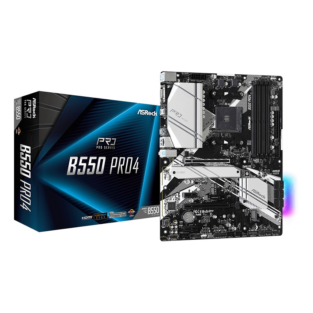 ASRock Pro4 VGA/HDMI B550 AM4 ATX - 90-MXBCZ0-A0UAYZ