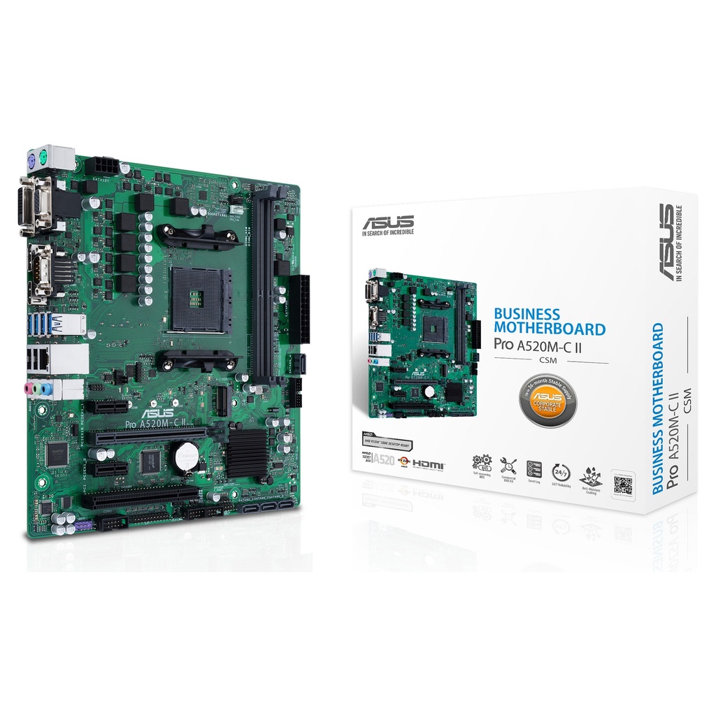 ASUS PRO A520M-C II/CSM D4 A520 AM4 mATX - 90MB18F0-M0EAYC