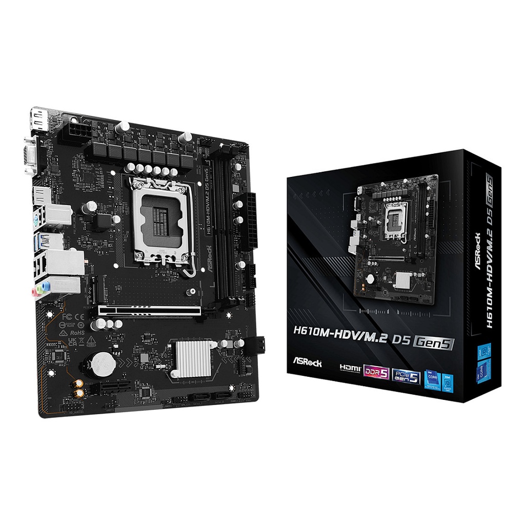 ASRock H610M-HDV/M.2 D5 GEN5 S1700 Intel 2xDDR5 H610 LGA1700 mATX - 90-MXBTU0-A0UAYZ