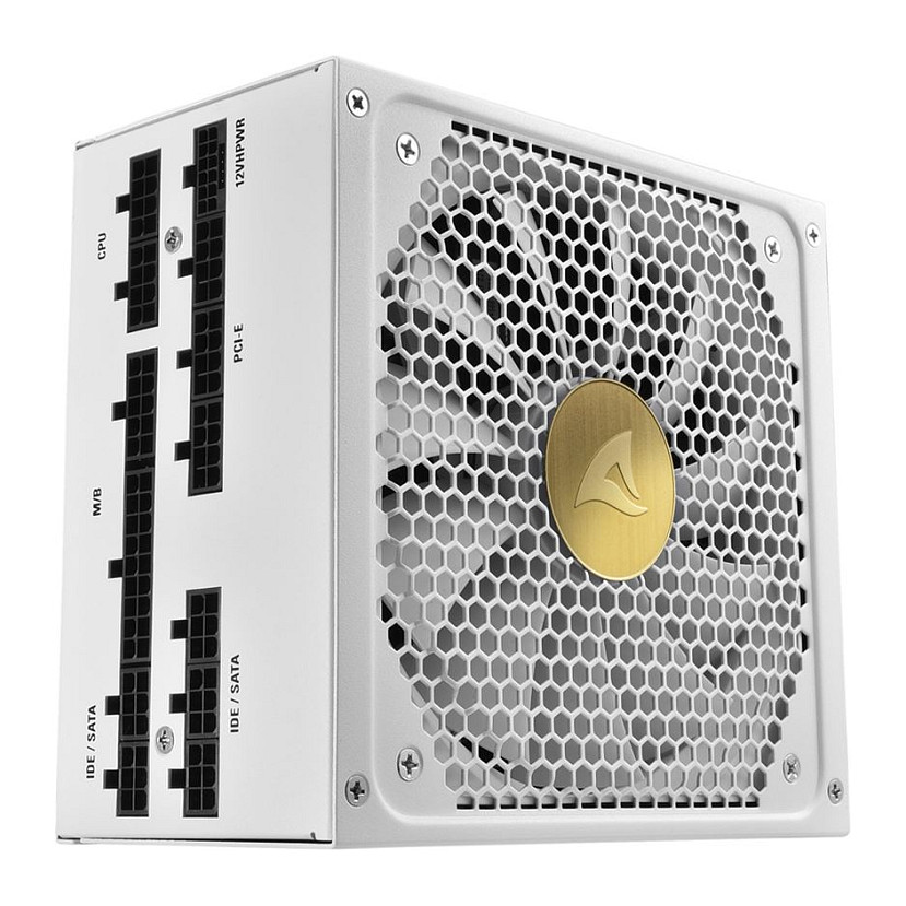SHARKOON REBEL P30 (white, 1x 12VHPWR, 4x PCIe, Cable Management, 1000 Watt) 1000W 80+ Gold