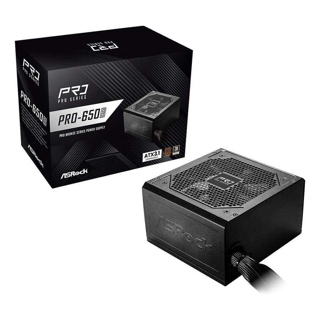 ASRock Pro Series PRO-650B + Bronze 650W 80+ Bronze - 90-UXR065-BNEAA2
