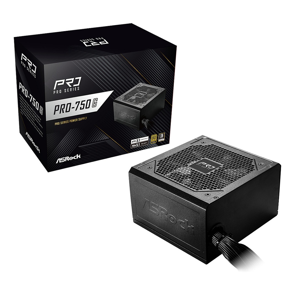 ASRock Pro Series PRO-750G + black 750W 80+ Gold