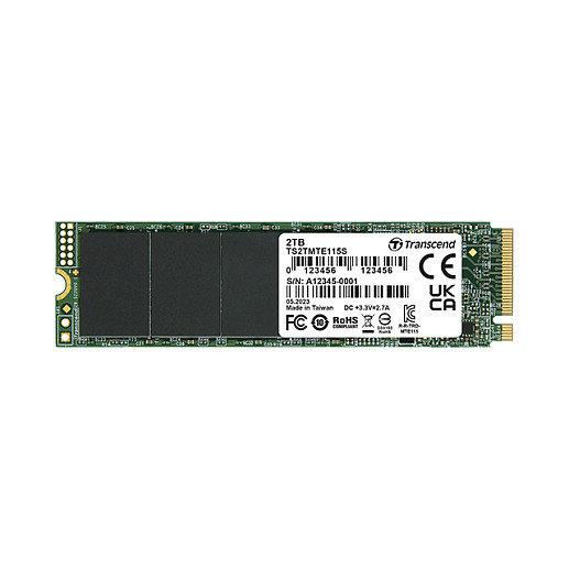 Transcend internal PCIe Gen3x4 DRAM-less 1TB M.2 NVMe - TS1TMTE115S